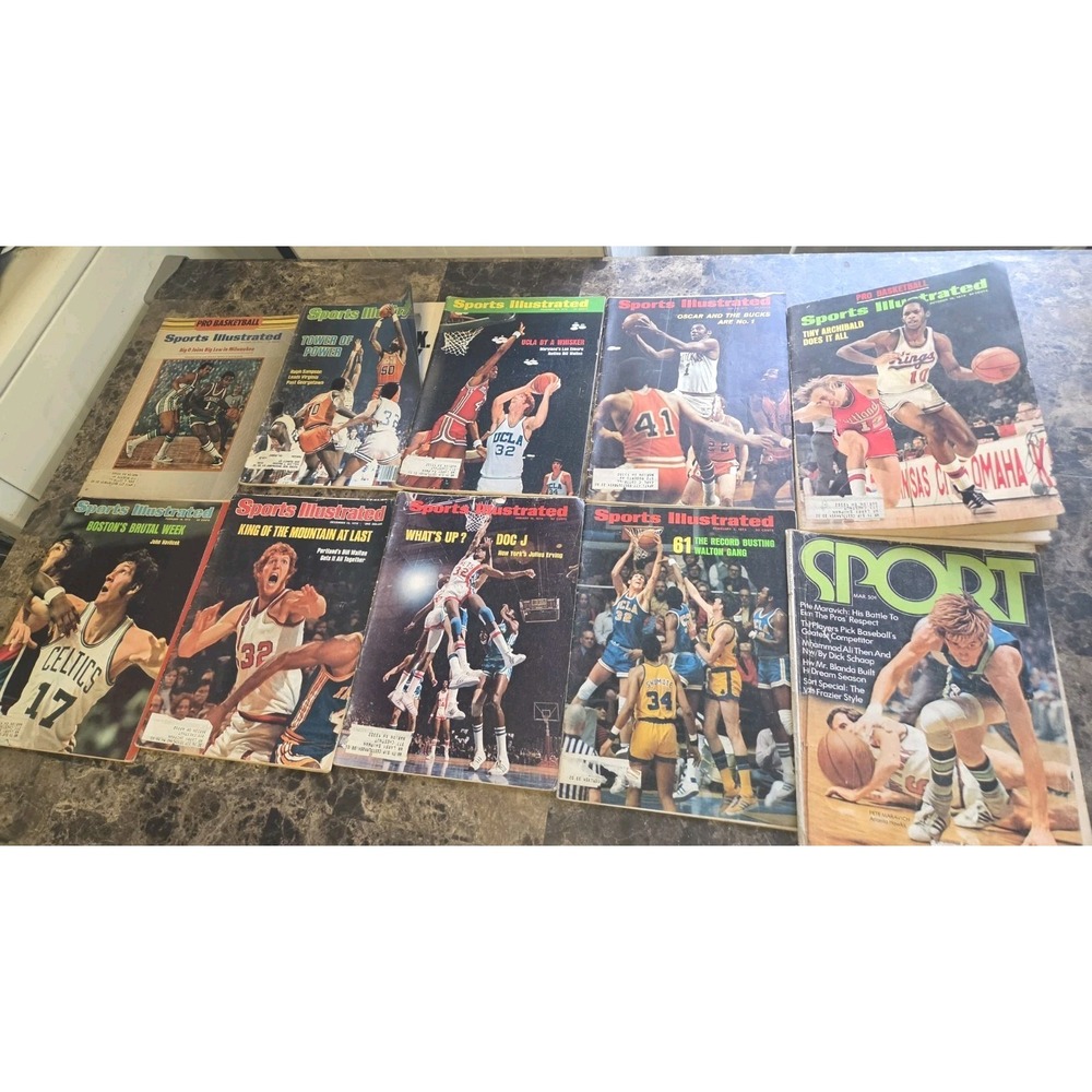 Lot Of 10 Vintage Sports Illustrated Basketball Magazines 70s 80s 90s